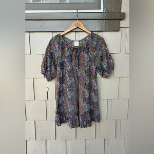 TOAST Bohemian Paisley Mini Dress Festival Cottagecore Resortwear Vacation Sz Sm